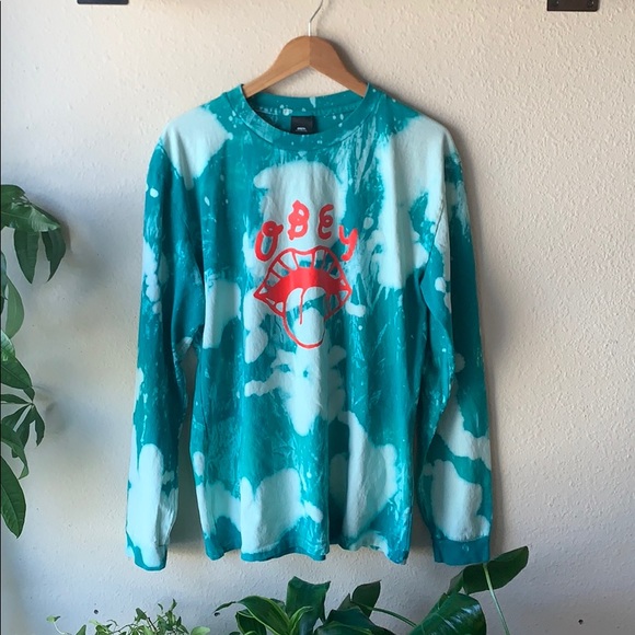 Obey Tops - Obey long Sleeve Tye Dye Shirt